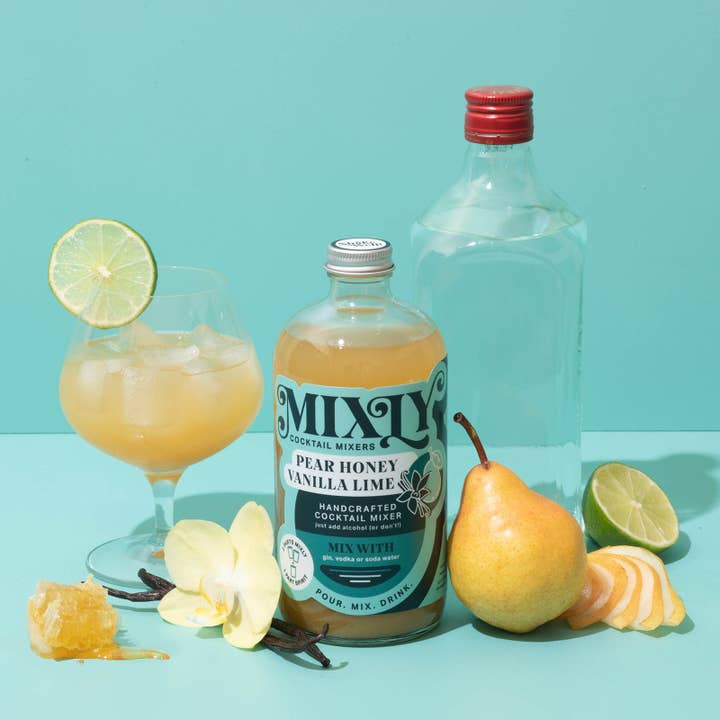 Mixly - Vente Mélange/sirop pour cocktails - Mélangeur de boisson cocktail / mocktail poire miel vanille 16oz3