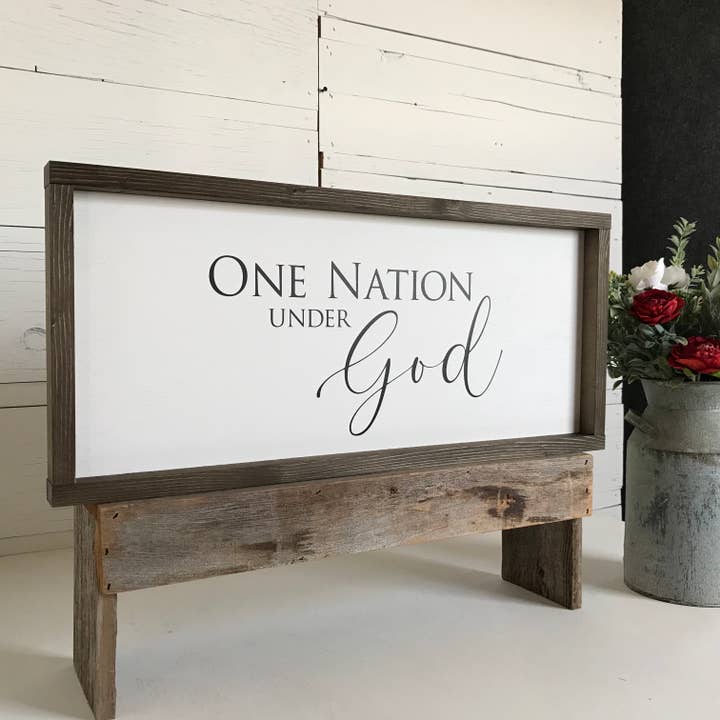 Mindy's Gazebo - Wholesale Sign - One Nation Under God Handmade Wood Farmhouse Sign