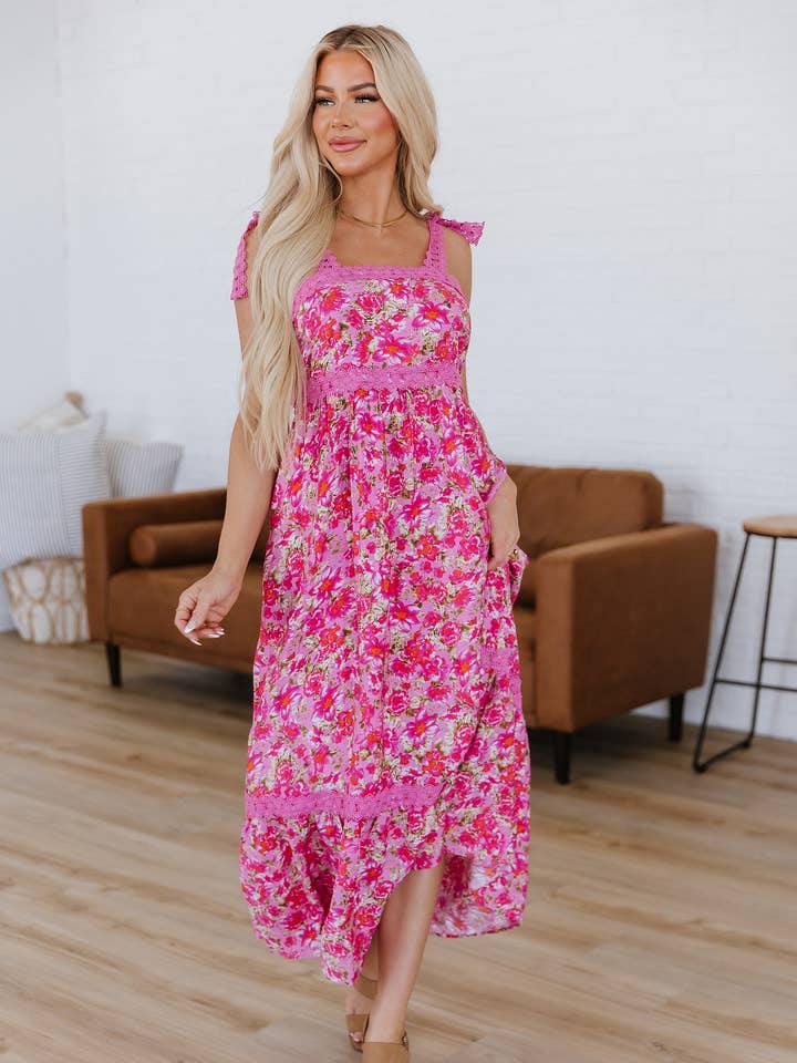 Kea Floral & Lace Maxi Dress for wholesale by Liam & Company