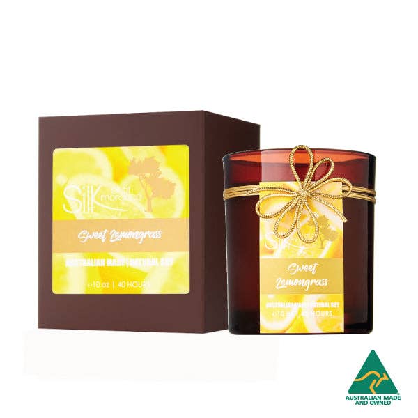 Sweet Lemongrass - Amber Natural Soy Candle for wholesale by Silk oil of Morocco