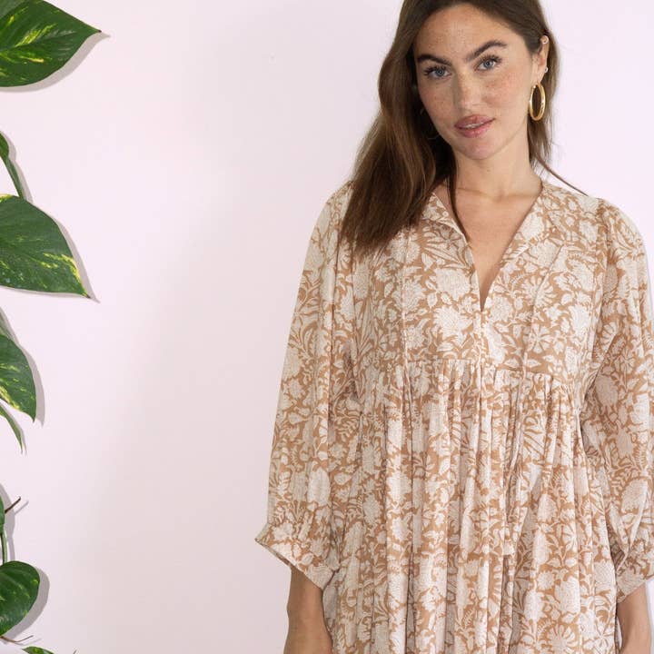 Robe en coton « Feel Good » « Sandy Beaches » pour la vente par kikooni