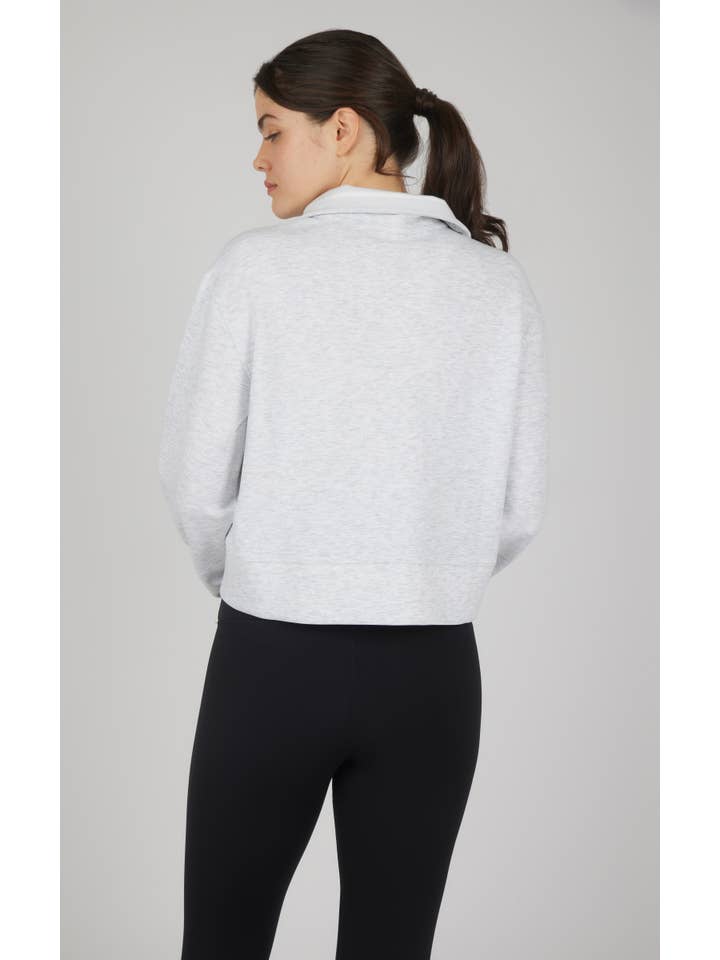 90 Degree by Reflex & Yogalicious - Wholesale Sweatshirt - Women's - Women's Scuba Half Zip Pullover with Stripe Detail6