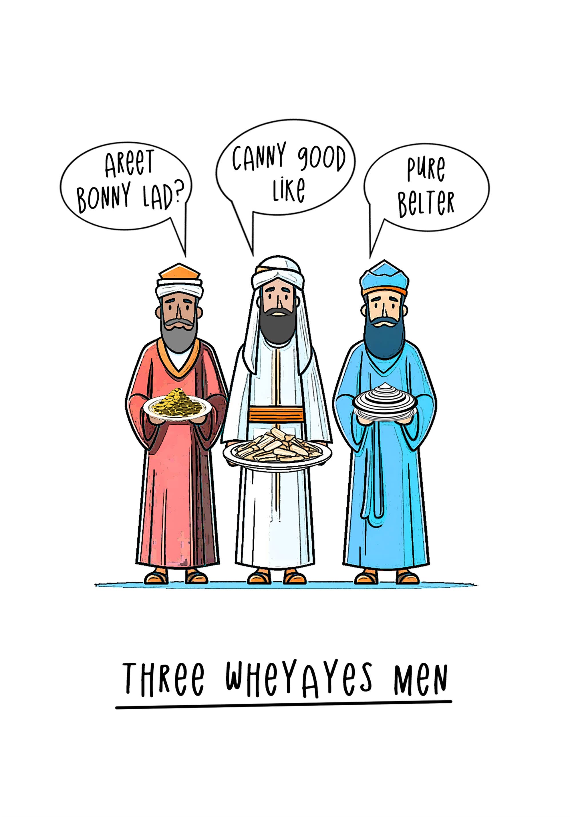 Go La La – wholesale Christmas card – Christmas Card - Three Wheyayes Men - funny card   1