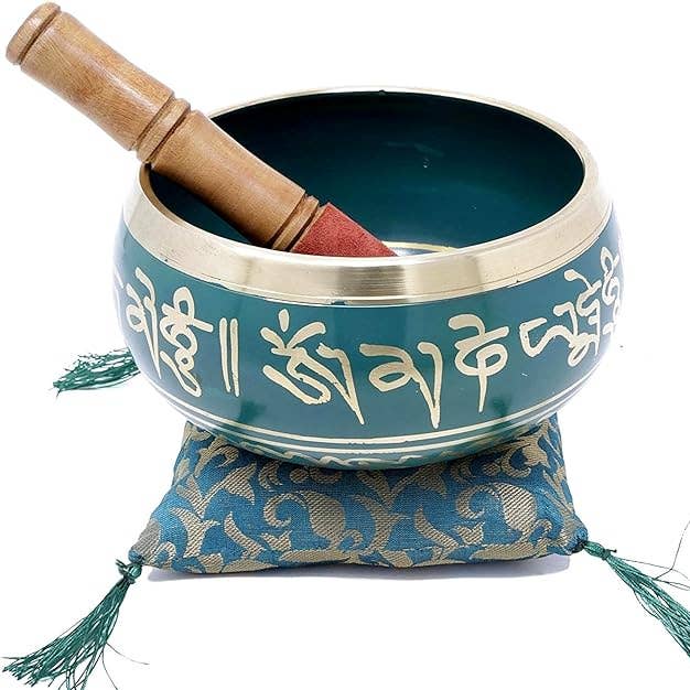 OMA - Eclectic Home - Wholesale Meditation Supplies - XLarge Singing Bowl Set For Meditation- 6.25" Brass - Mantra0