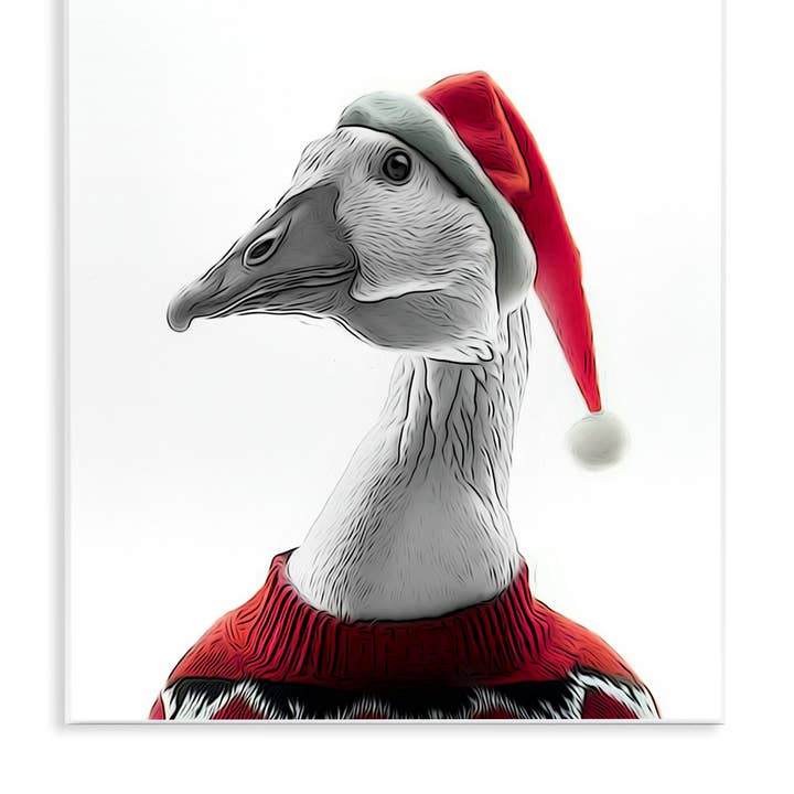 Stupell Industries - Wholesale Wall Sign - Duck in Santa Hat - Unframed Wall Art0