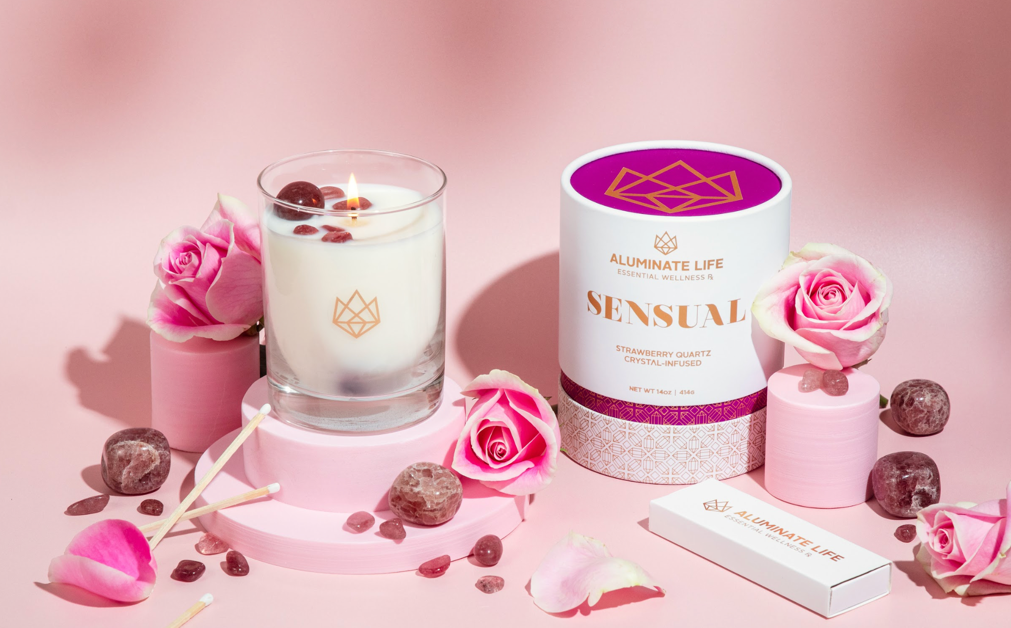 Aluminate Life - Vente Bougie en bocal - Bougie parfumée au quartz et aux huiles essentielles sensuelles6