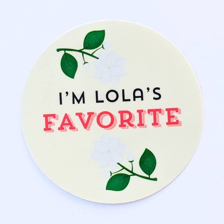 I'm Lola's Favorite Filipino Sticker Water Bottle Sticker for wholesale by Paper Picture Mama