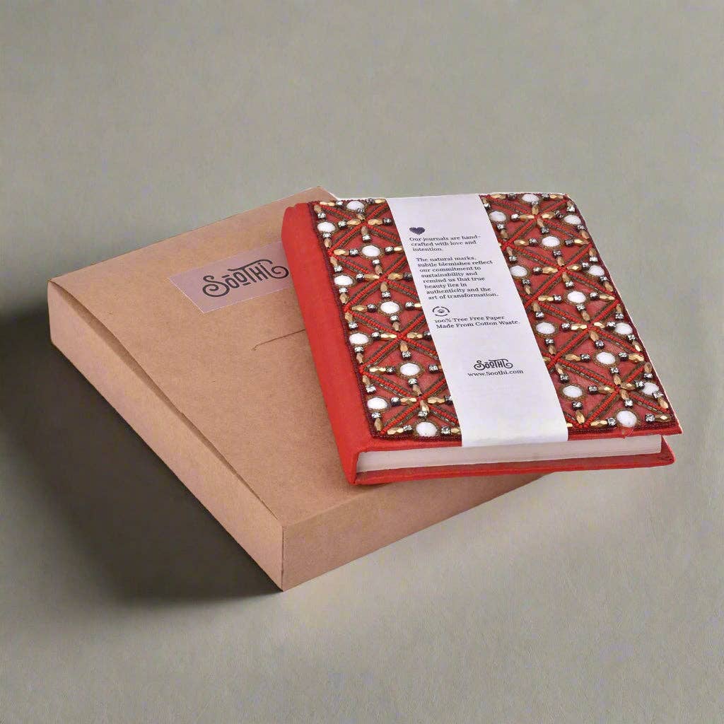 Soothi | Containers Of Creativity – wholesale Journal/diary – Exquisite Zari Hand-Embroidered Journal - A Royal Artistry 5x7 Keepsake9