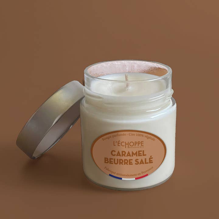 L'Échoppe Buissonnière - Vente Bougie en bocal - Caramel Beurre Salé - Bougie parfumée 180g2