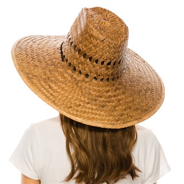 Olive & Pique - Wholesale Straw Hat - Unisex - Palm Leaf Lifeguard Hat with Vented pattern & Chin Cord