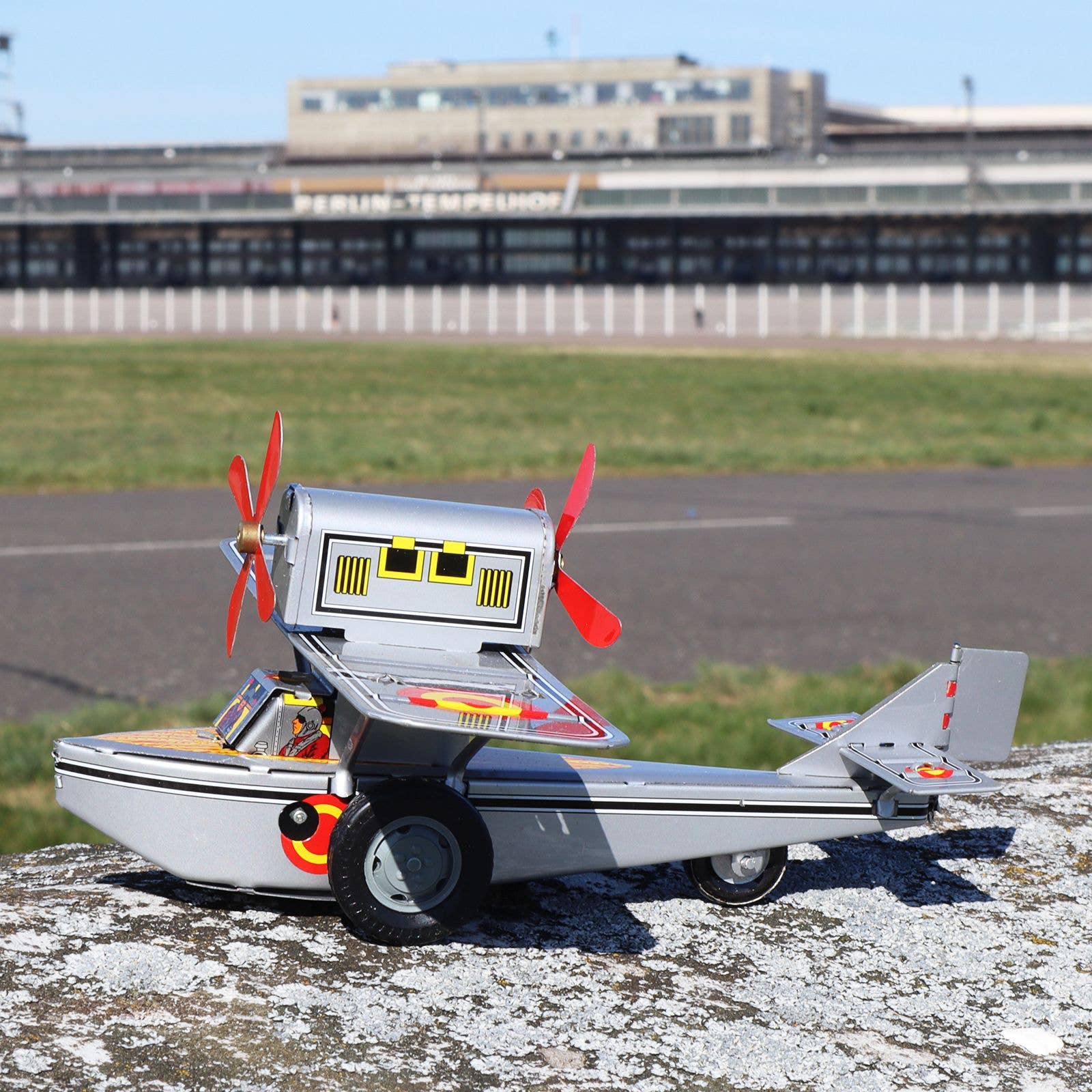 Tribal Trade GmbH - Wholesale Decorative Figurine - Tin toy airplane with double propeller tin airplane5