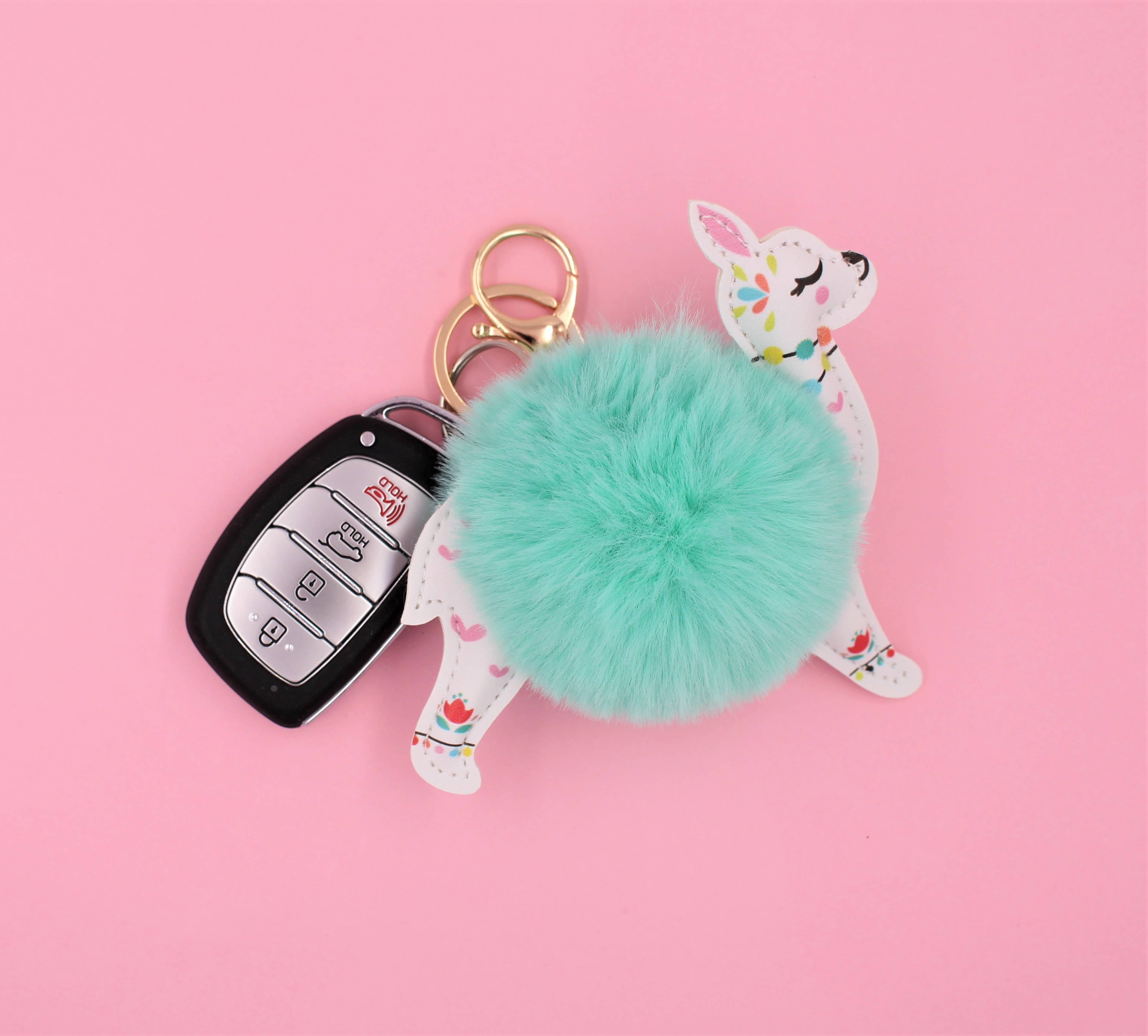 Real Sic - Wholesale Keychain - Unisex - Cute Animal Fuzzy Charm Pom Pom Keychain - Alpaca0