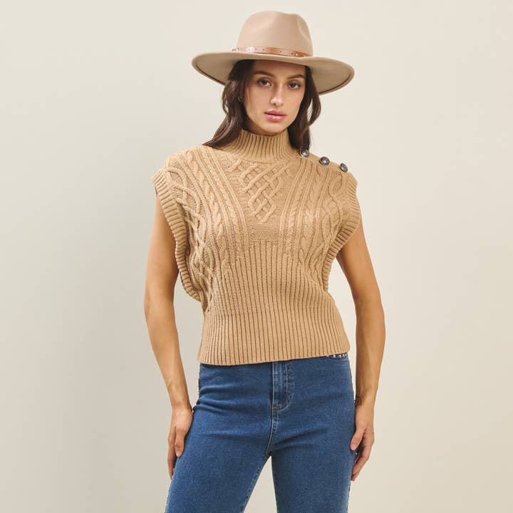 Button sweater vest for wholesale by Able