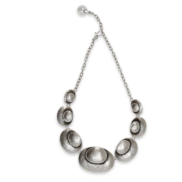 Handgemaakte ketting van tin met antiek zilveren plating - 008-1008 voor wholesale door Chanour