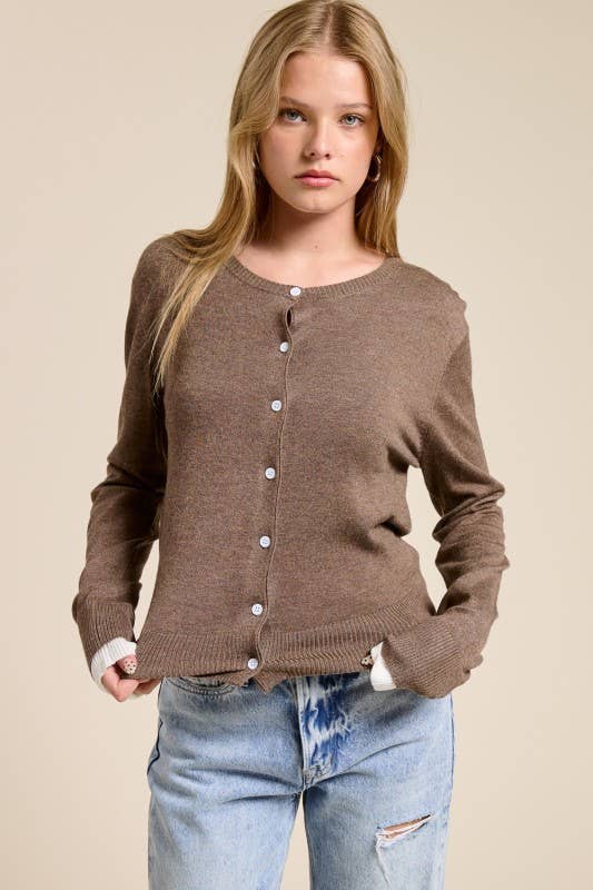 Charlotte Avery - Wholesale Cardigan - Dames - Cardigan met contrasterende manchetten van kasjmiermix3