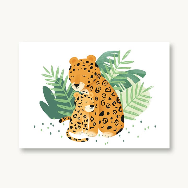 Jaguar With Child Postcard for wholesale by VIERUNDFÜNFZIG
