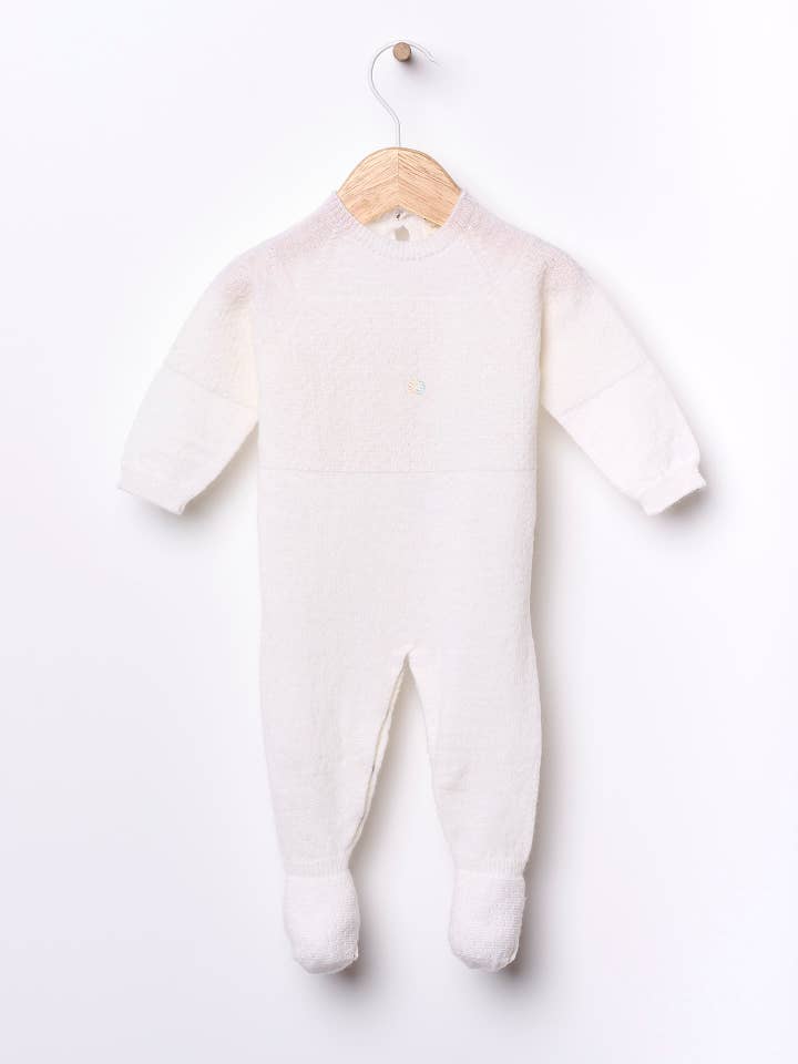 Babygrow knitted in wool and cashmere blend | LITTLE LOVE for wholesale by Wedoble: sustainable children's fashion