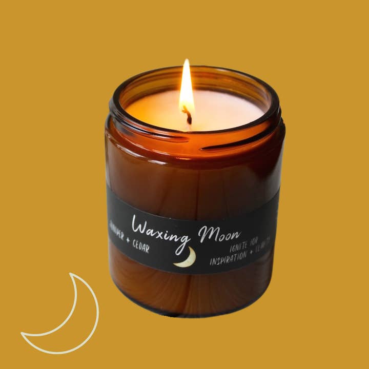 Soy Much Brighter Candle Co. - Wholesale Jar/Filled Candle - Waxing Moon Candle // Moon Phase Candle // Soy Wax Candle