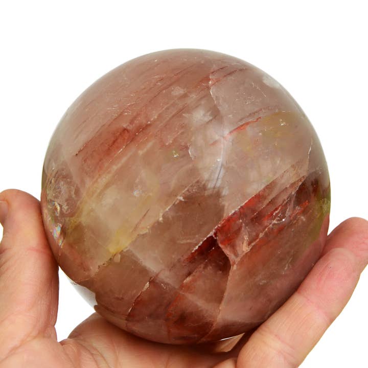 Kaia & Crystals - Wholesale Spiritual Stone/Crystal - XL Fire Quartz Sphere Crystal (65mm - 100mm)