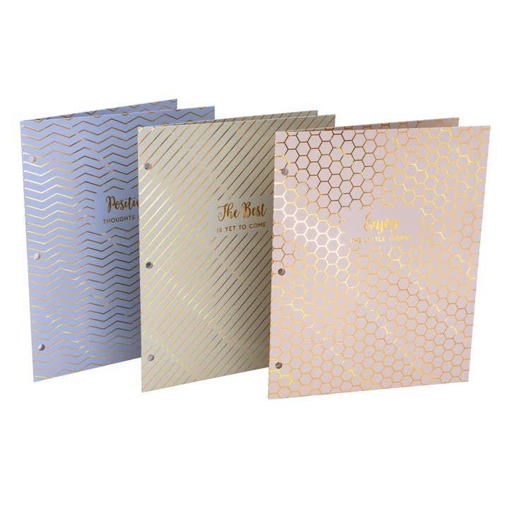 Haze 2-Pocket Portfolio in 3 Geometric designs 6-Pk for wholesale by Pukka Pads North America