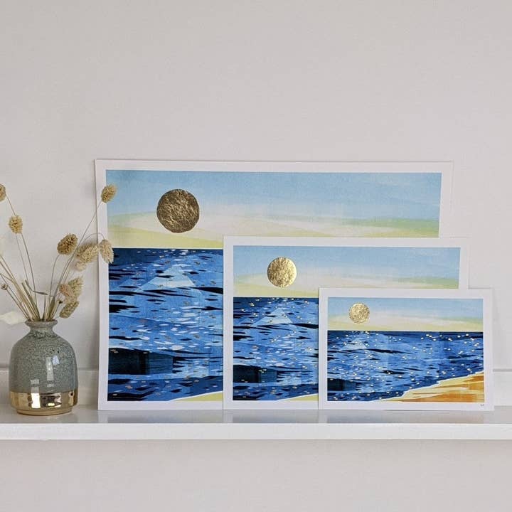 Slow Sunday - Wholesale Art Print - ‘Golden Hour 2’ Beach Scene Fine Art Print1