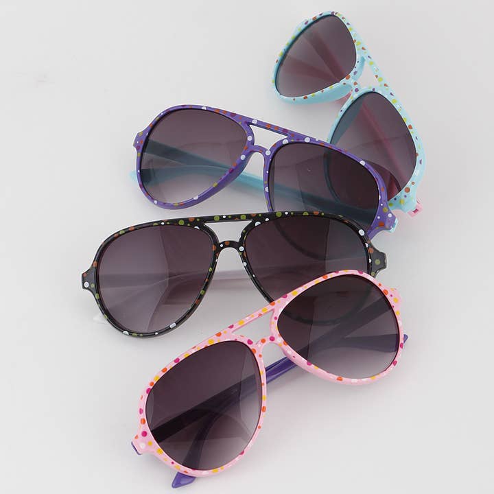 Mix Color KIDS Dot Aviator Sunglasses for wholesale on Faire