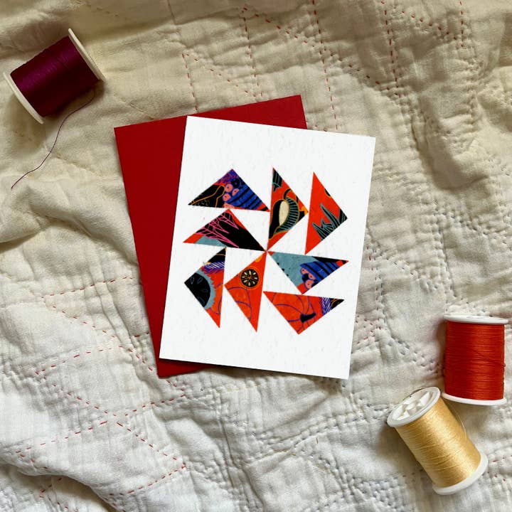 Tarjeta de felicitación Quilt Block (gansos voladores) para venta al por mayor de Cozy Arts