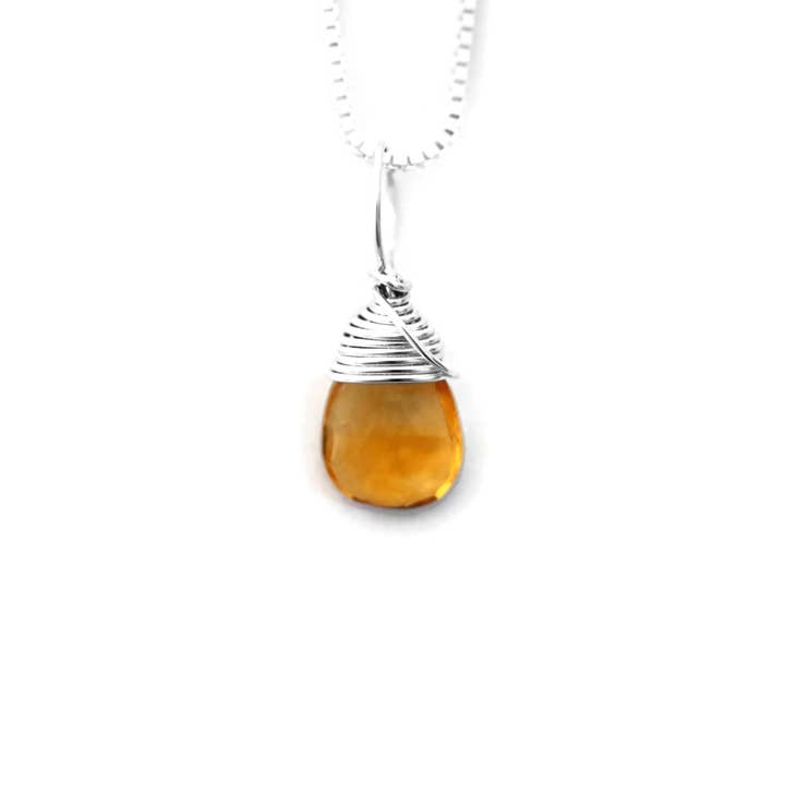November Silver Birthstone Necklace - Citrine for wholesale by Jen Lesea Designs