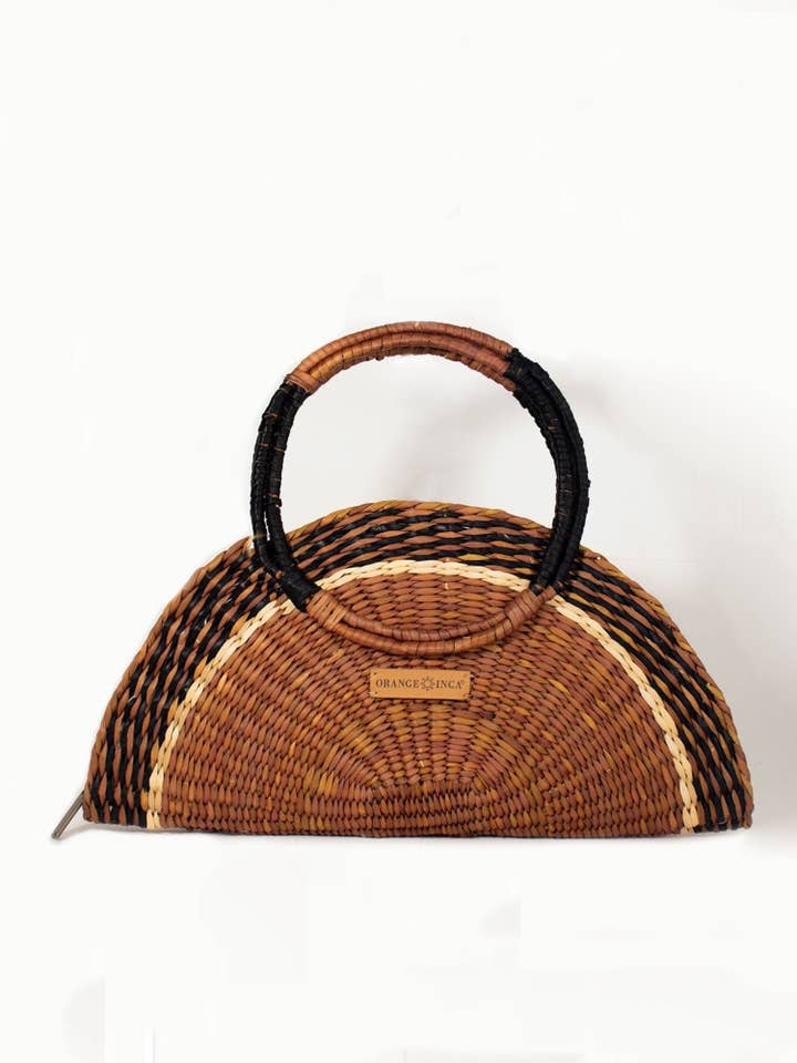 Flamenco Swing Clutch - Brown and Black for wholesale by Orange Inca