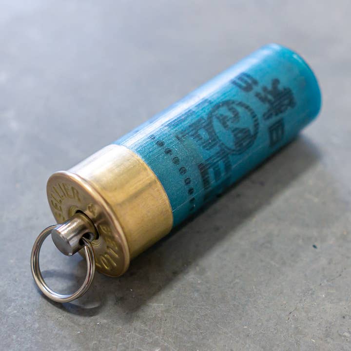 12/70 kaliber shotshell nyckelring | blå för wholesale av Copper and Brass