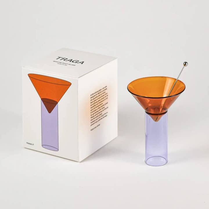Traga - Wholesale Cocktail/Liquor Glass - Martini Shot Glass - Amber & Lilac, Dual Purpose Glass4
