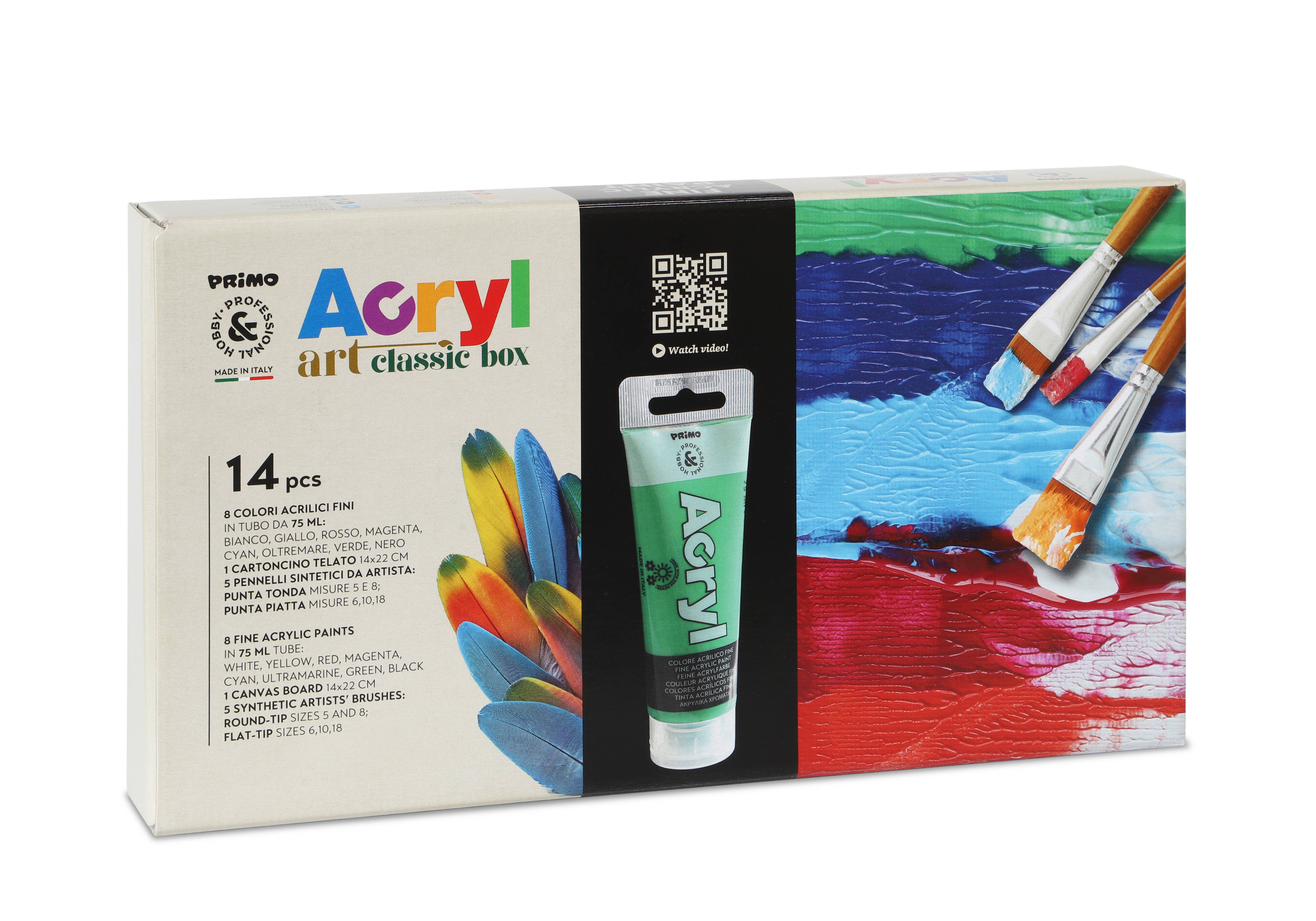 Morocolor Italia Spa PRIMO - Wholesale Paint Set - Fine acrylic paint. 8 colours with accessories1