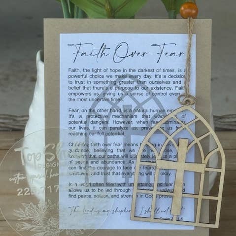 Faith Over Fear (cathedral cross) for wholesale by TopShelf Designs LLC