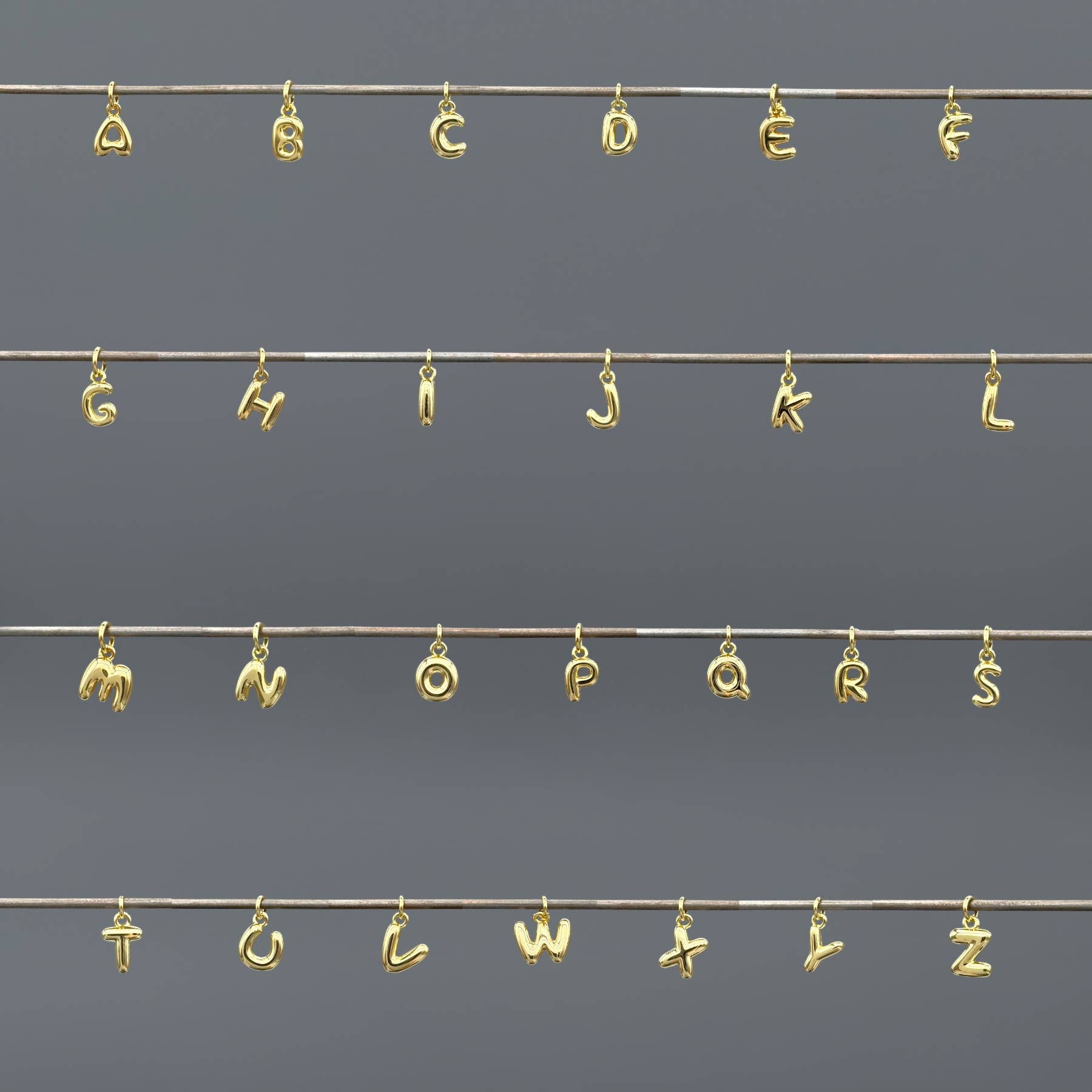 Something Silver - Wholesale Individual Charm/Pendant - Perfect Balloon Bubble Letter Initial Charm24