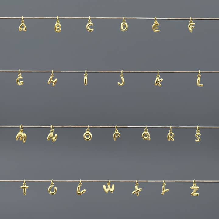 Something Silver - Wholesale Individual Charm/Pendant - Perfect Balloon Bubble Letter Initial Charm24