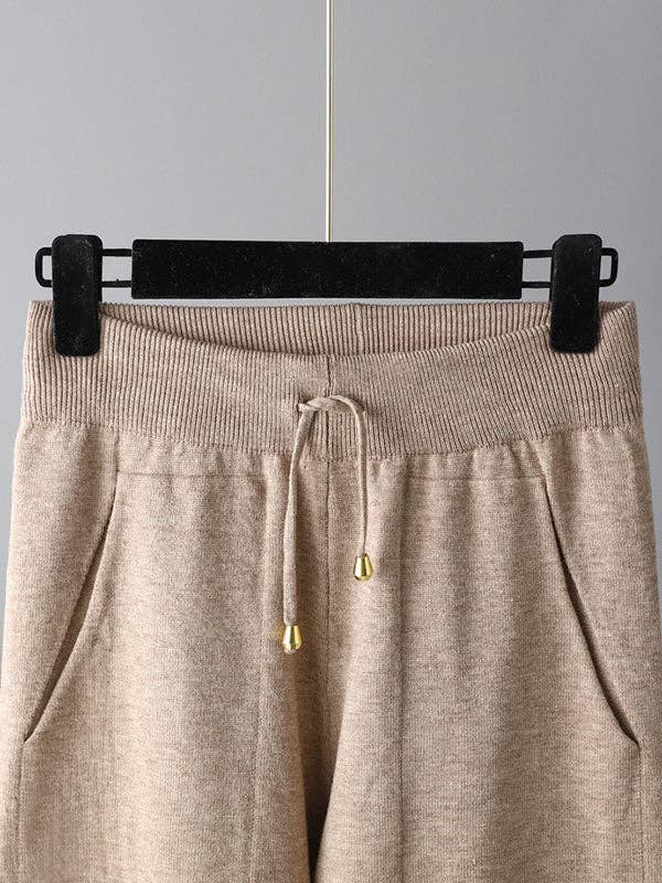 Sheer Trend – Engroshandel Top- og buksesæt (IKKE Loungewear) - Dame – Afslappede løse ensfarvede cardigantoppe med V-hals og harembukser sæt i to dele10