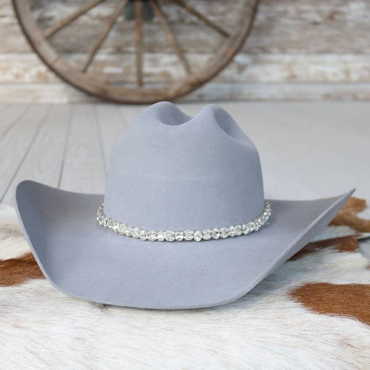 Willow Lane Hat Co. - Wholesale Hat accessory – Women's - Silver Rhinestone Bling Hat Band - The Kate3