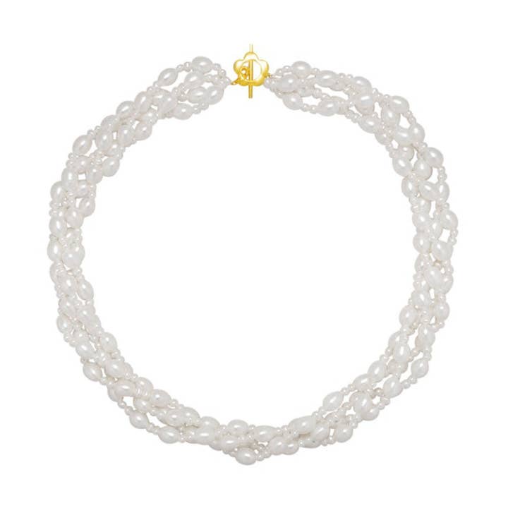 New Yorker Freshwater Pearl Necklace WN00288 for wholesale by PEARLY LUSTRE