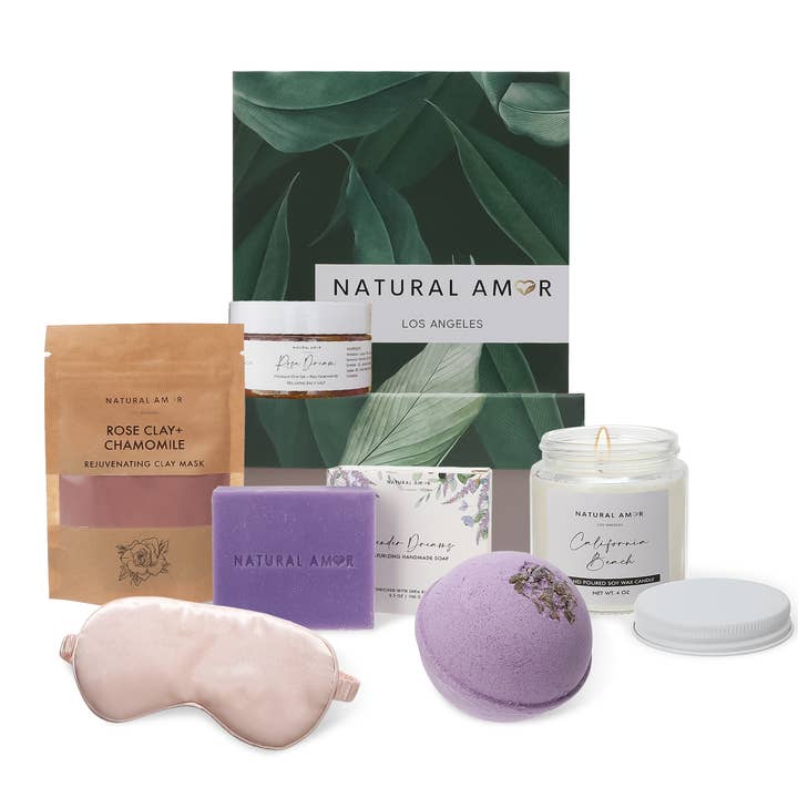 Natural Amor LLC - Wholesale Bath & Body Set - Relaxation Spa Gift Set with Candle, Soap, Bath Bomb1
