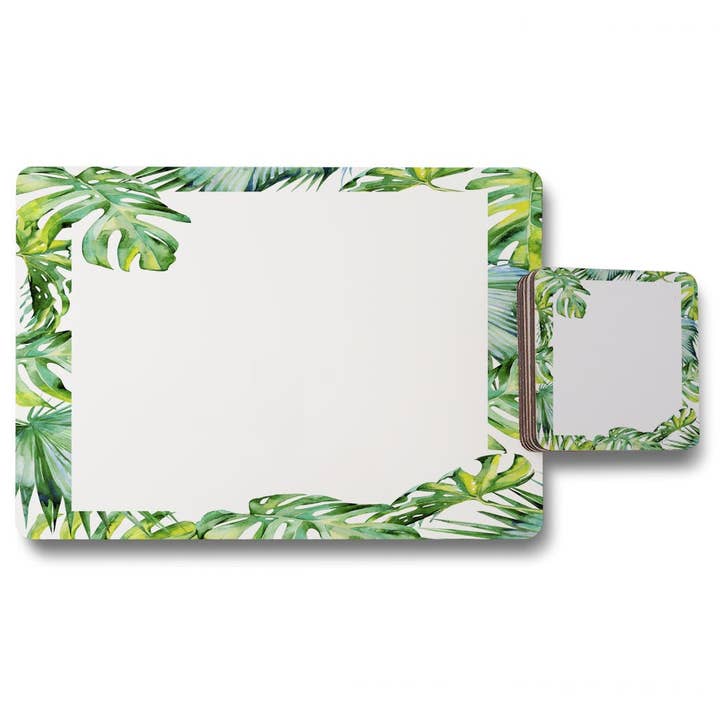 Botanical Leaves Border (Placemat & Coaster Set) for wholesale by Benjamin Tate Design