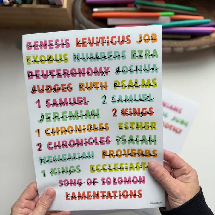 Kingfolk Co - Wholesale Sticker - Books of the Bible Header Sticker Labels - SUMMER VIBES