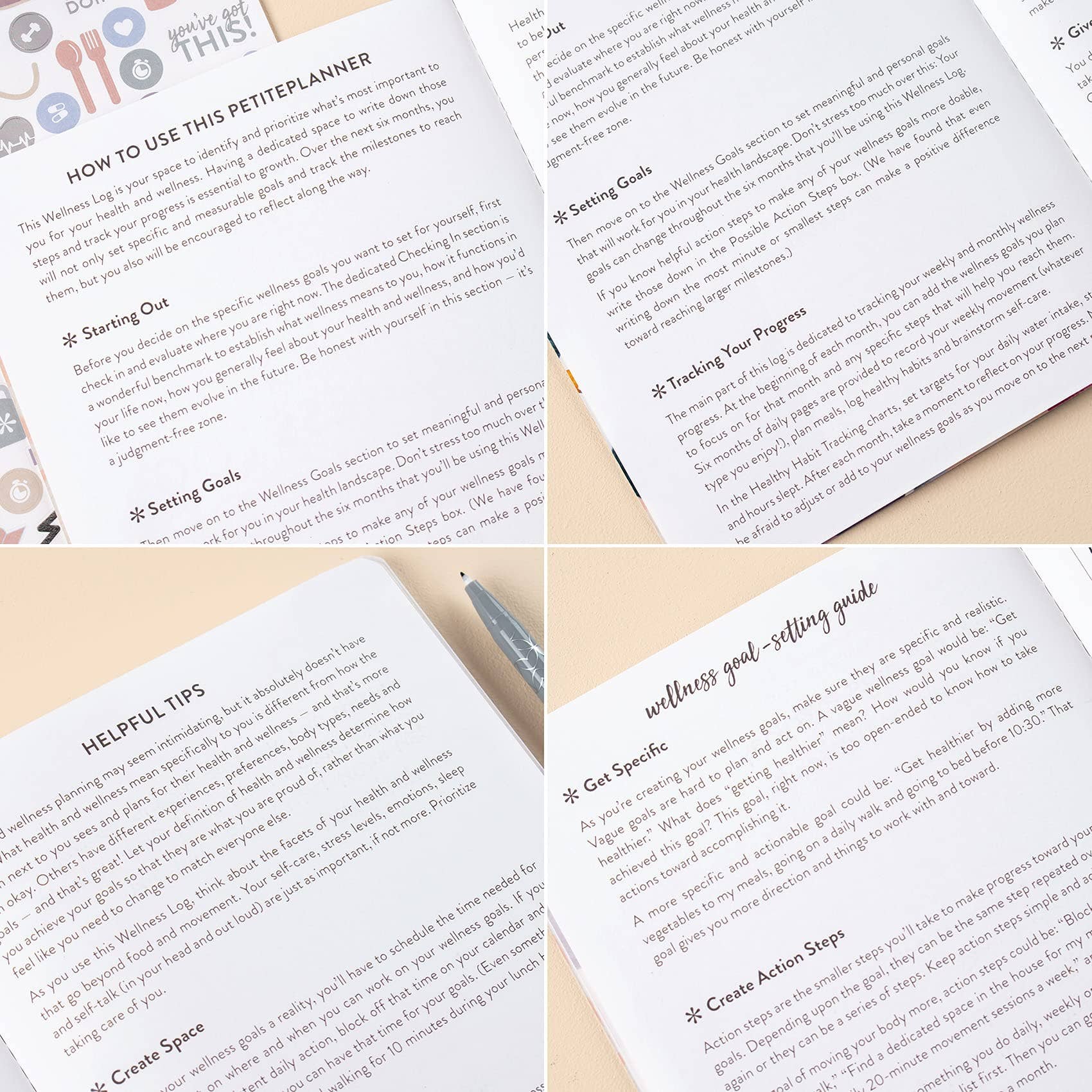 Erin Condren Design - Wholesale Journal/Diary - Wellness Log Petite Planner - Watercolor Bouquet4