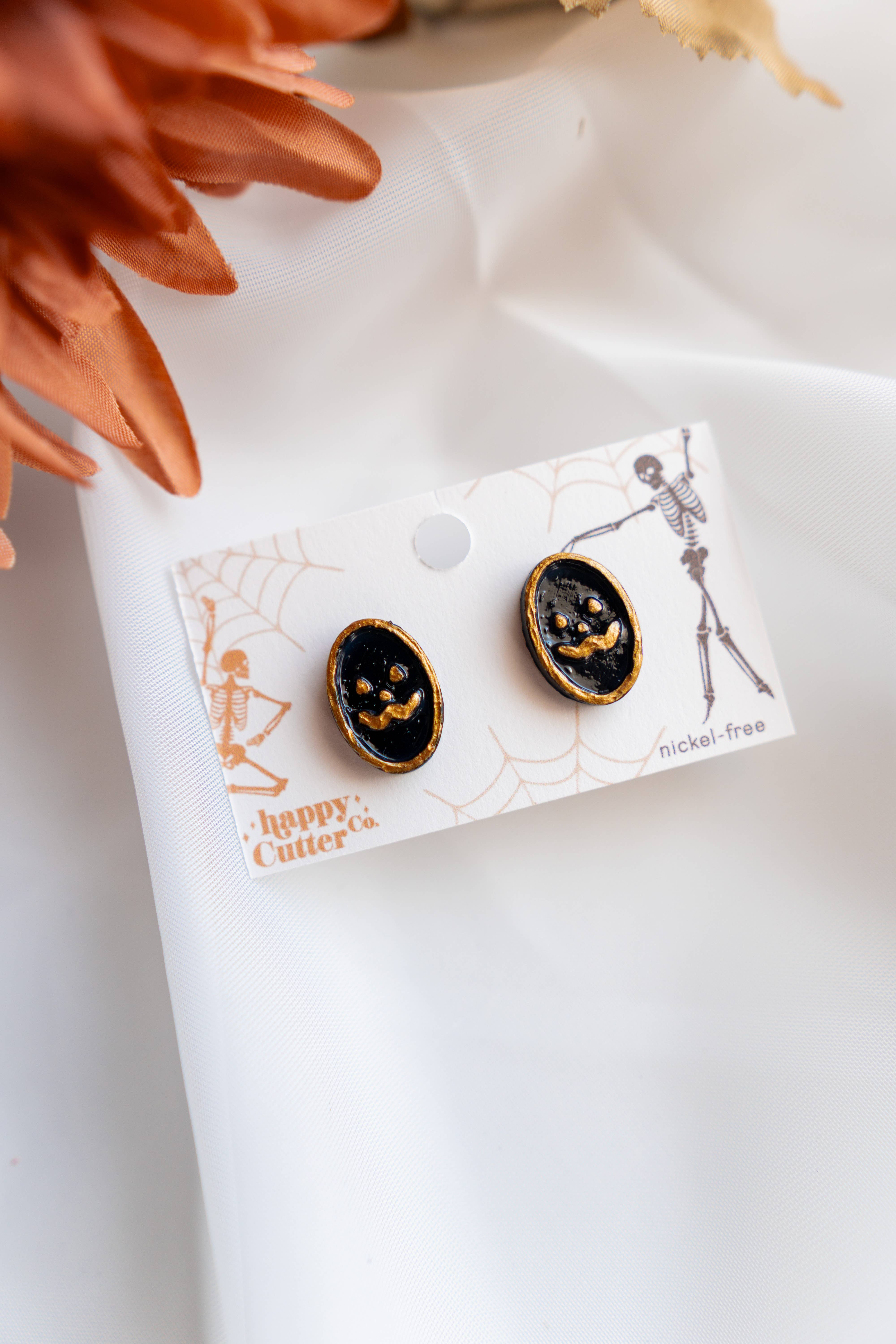 Happy Cutter Co - Wholesale Stud/Post Earrings - Halloween Stud Earrings | Cute Oval Halloween Accessories3