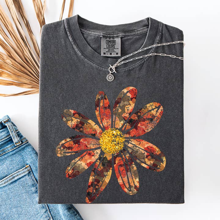 Refinery Number One LLC - Wholesale T-shirt (graphic) – unisex - Autumn Flower, Beautiful Fall Floral, Comfort Colors T-Shirt2