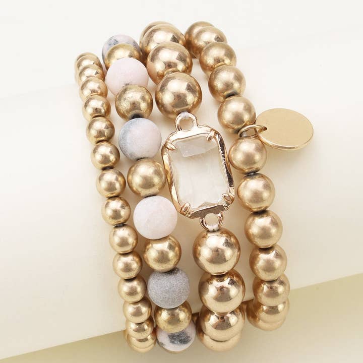 MiMi Wholesale - Wholesale Jewelry Set - CB2172 4 Piece CCB Semi Precious Bracelet Set3