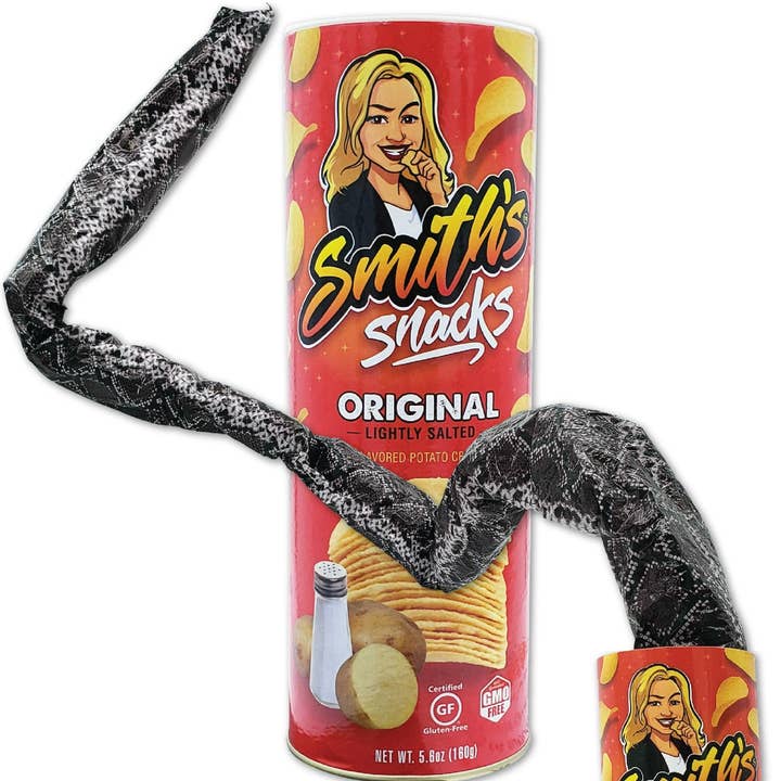 Smith Brands - Wholesale Prank/Gag Gift - Snake in a Can Prank Gag - Smith's Snacks Potato Chip Can Snake Joke