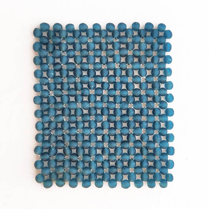 Nunana Glass Mat | Recycled Glass Table Mat | Bead Mat Blue for wholesale by SOLOKO