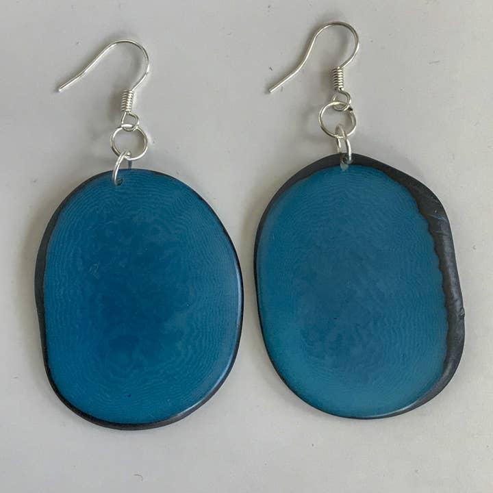 Belart Fair Trade - Wholesale Dangle Earrings - Tagua Single Slice Maya Earrings6