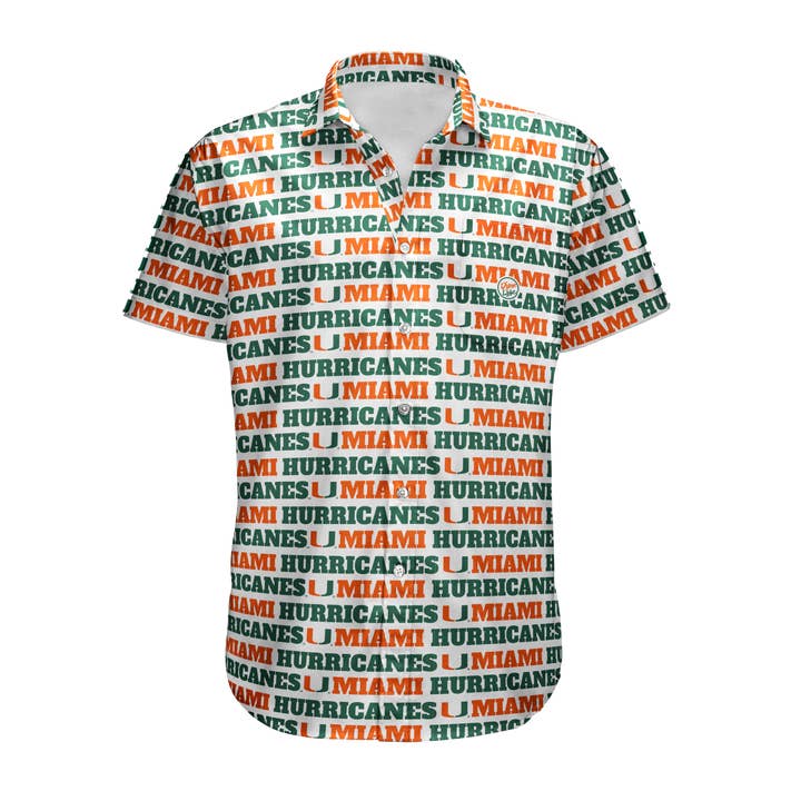 Miami Hurricanes Men’s Team Set Button Up for wholesale by Dyme Lyfe