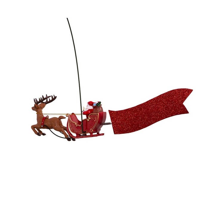 Kurt S. Adler, Inc. - Wholesale Tree Topper - 19.7" LED STAR TREE TOPPER W/ROTATING SANTA